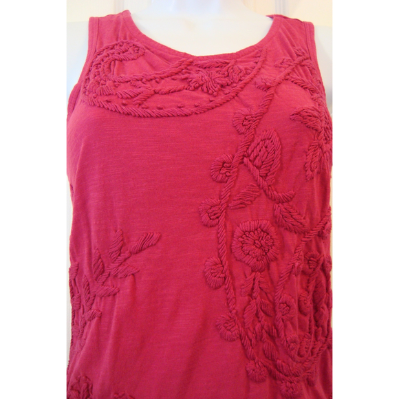 Lucky Brand Magenta Embroidered Tank Top Size XS - Picture 5 of 6